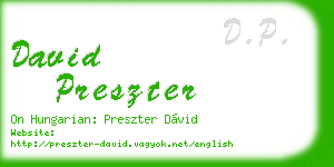 david preszter business card